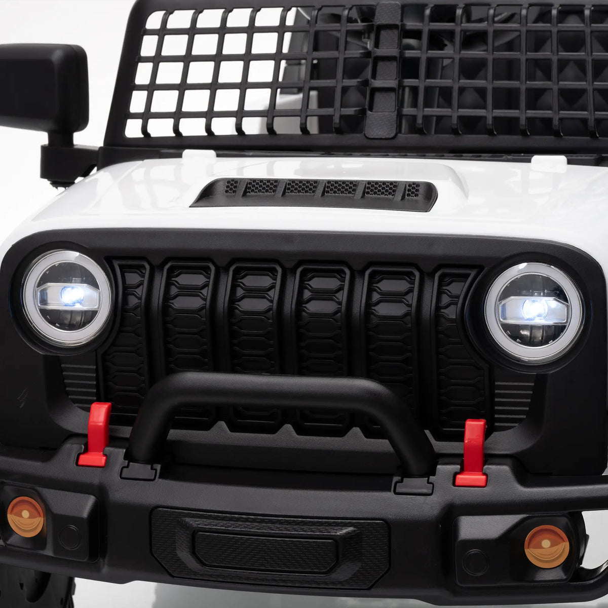 Camion auto électrique 12V, télécommande, démarrage progressif, 2-4 ans, Blanc