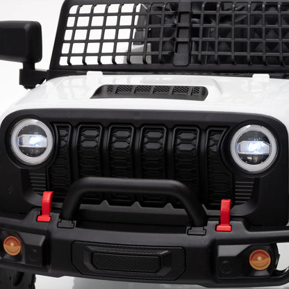Camion auto électrique 12V, télécommande, démarrage progressif, 2-4 ans, Blanc