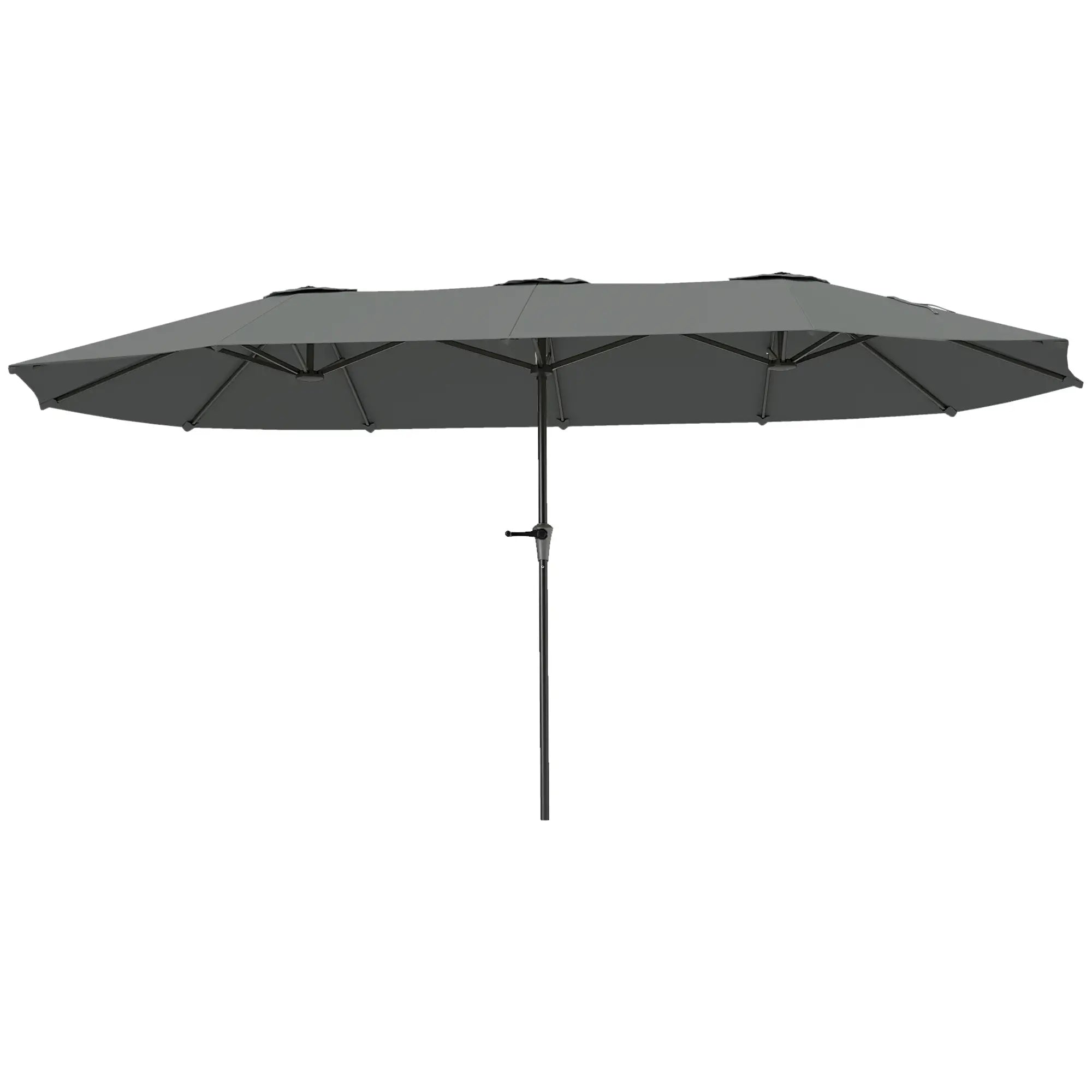 13ft Double-Sided Patio Umbrella, Crank Handle, Light Grey Sun Umbrellas at Gallery Canada