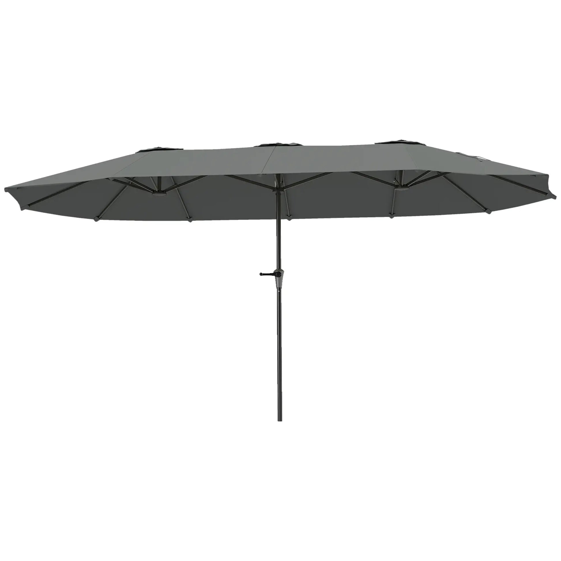 13ft Double-Sided Patio Umbrella, Crank Handle, Light Grey Sun Umbrellas at Gallery Canada