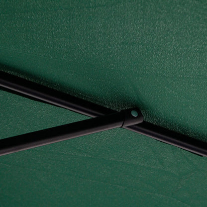 9.7ft Offset Patio Umbrella, 8 Ribs, Crank Handle, Cross Base, Green Offset Cantilever Umbrellas at Gallery Canada