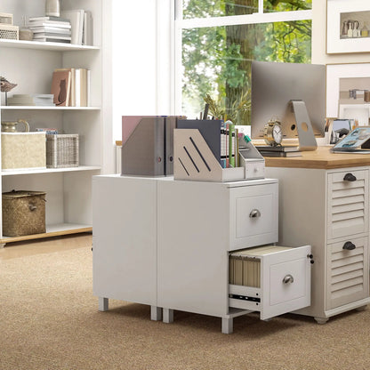 2-Drawer Small Filing Cabinet, Lockable, Adjustable Hanging Bars, White Office Cabinets & Cupboards at Gallery Canada