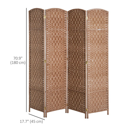 6ft Folding Room Divider, 4 Panel Wooden Frame, Natural Room Dividers at Gallery Canada