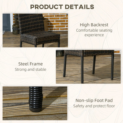 Rattan Outdoor Dining Chairs with Cushion, Patio Wicker Chair, Brown Patio Chairs at Gallery Canada