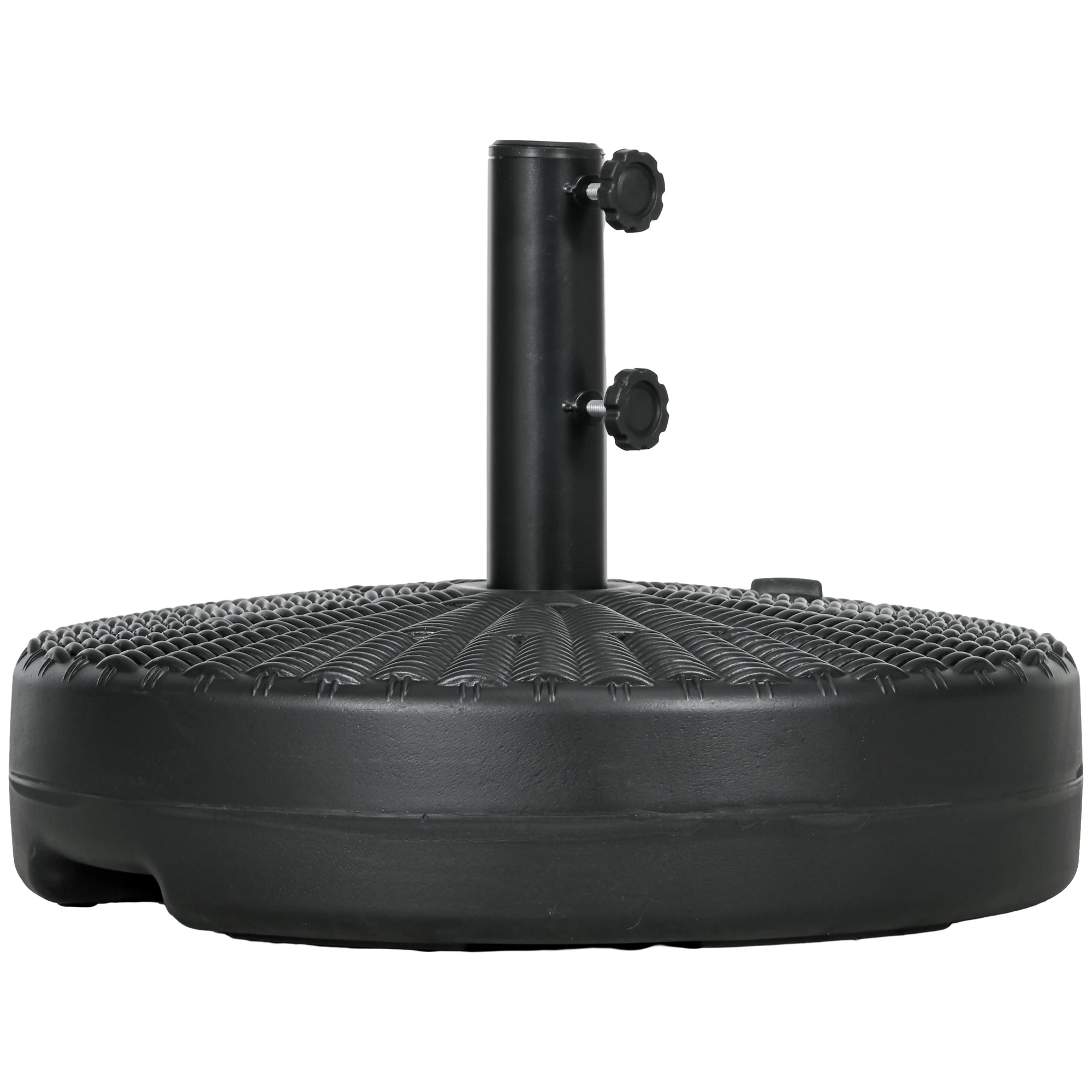 Heavy Duty Fillable Umbrella Base, Steel Pole, Round Stand, Black Umbrella Bases Black at Gallery Canada