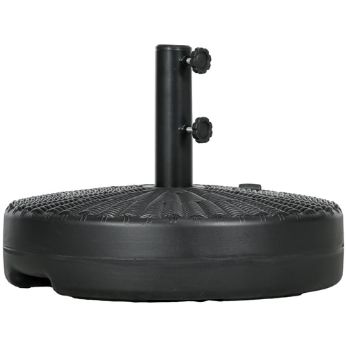 Heavy Duty Fillable Umbrella Base, Steel Pole, Round Stand, Black