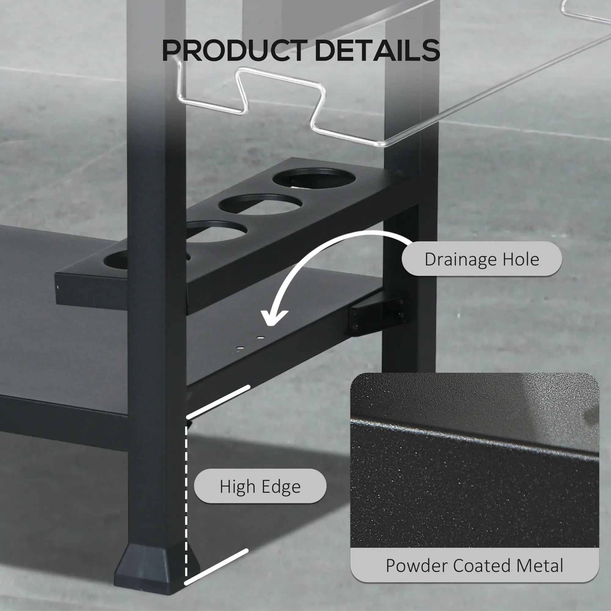 3-Shelf Outdoor Grill Cart, Foldable Side Table, Stainless Steel Top Outdoor Grill Carts at Gallery Canada