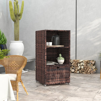 Outdoor Storage Cabinet, Rattan Wicker Pool Towel Organizer, Mixed Brown, Brown Patio Storage Boxes at Gallery Canada