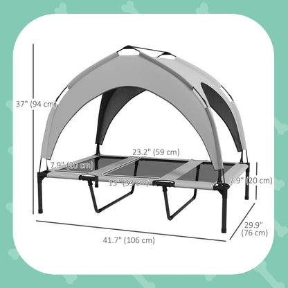 Raised Dog Bed With Canopy, Washable Mesh, Large, Light Grey Elevated Dog Beds at Gallery Canada