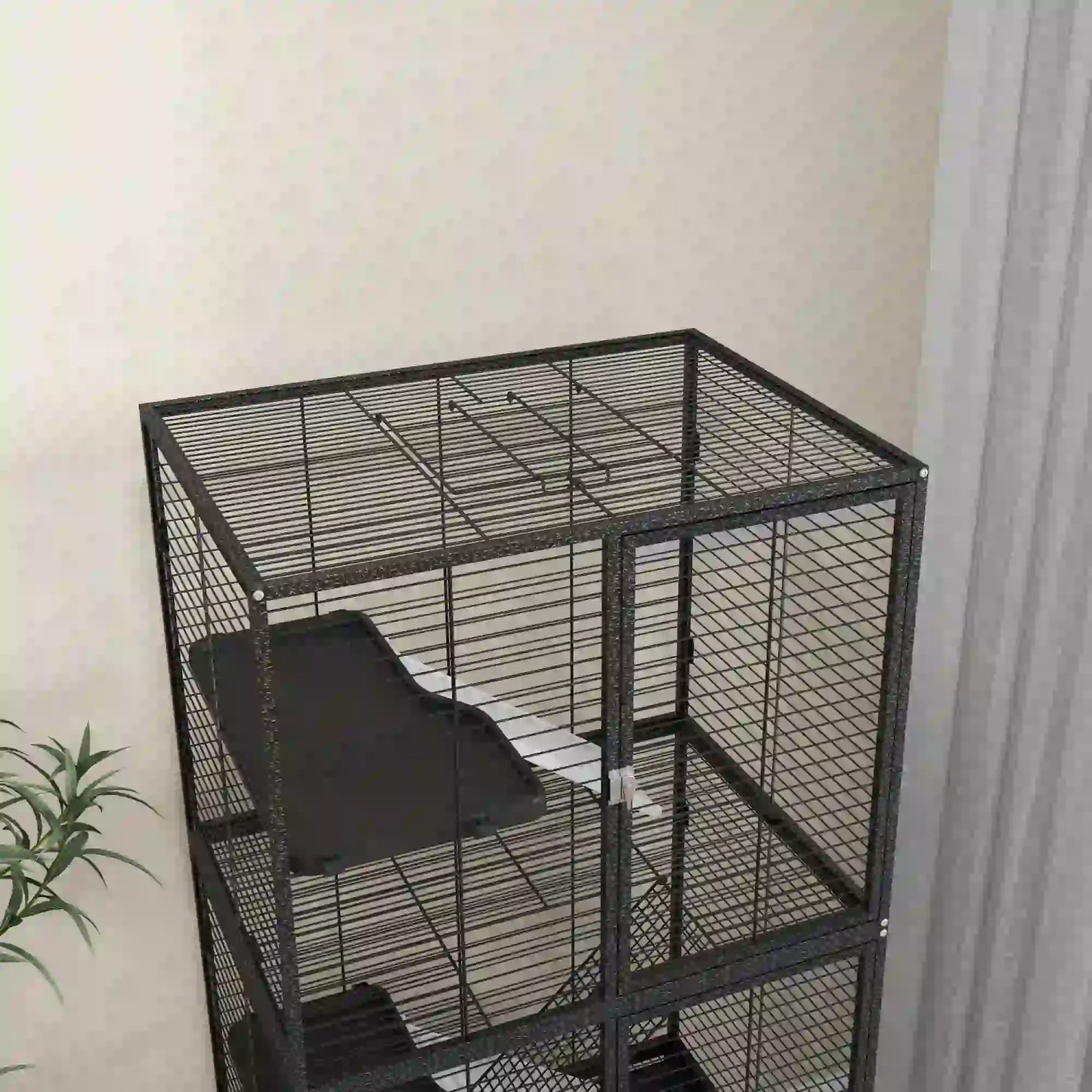 Small Animal Cage 53.5"H, Removable Tray, Storage Shelf, Dark Grey Houses & Habitats at Gallery Canada