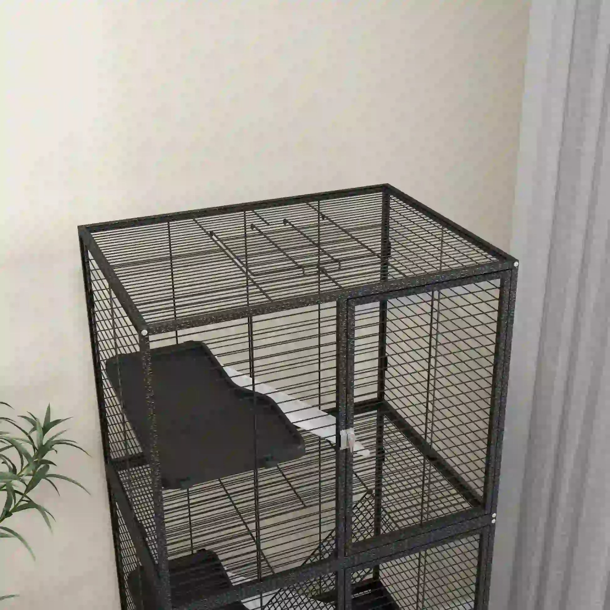 Small Animal Cage 53.5"H, Removable Tray, Storage Shelf, Dark Grey Houses & Habitats at Gallery Canada