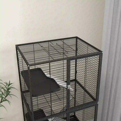 Small Animal Cage 53.5"H, Removable Tray, Storage Shelf, Dark Grey Houses & Habitats at Gallery Canada