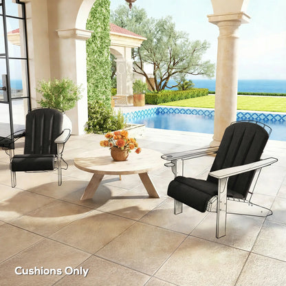 Set Of 2 Patio Chair Cushions, High Back Adirondack, High-Density Foam, Black Patio Chair Cushions at Gallery Canada