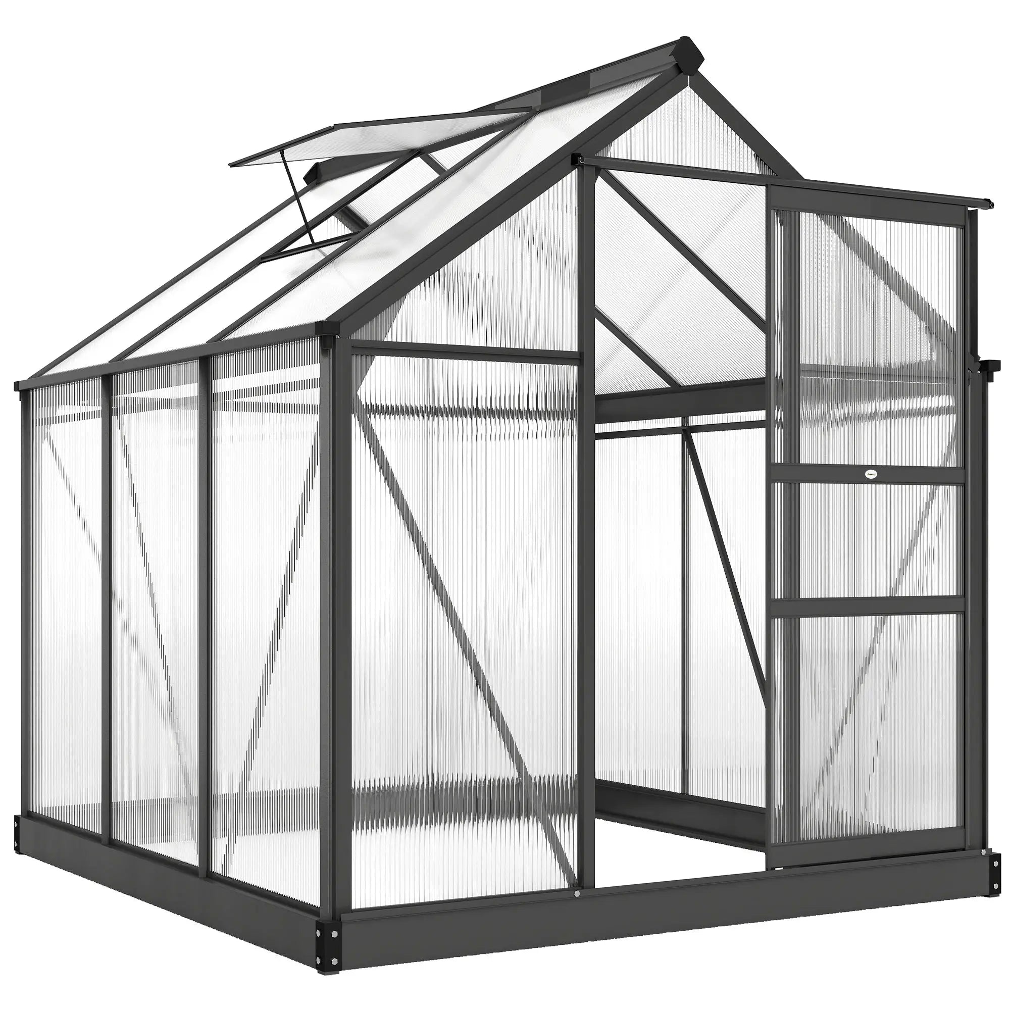 Greenhouse Kit, PC Board with Sliding Door, 6.2' x 6.3' x 6.6', Grey Walk In Greenhouses at Gallery Canada