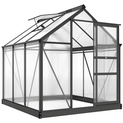 Greenhouse Kit, PC Board with Sliding Door, 6.2' x 6.3' x 6.6', Grey Walk In Greenhouses at Gallery Canada
