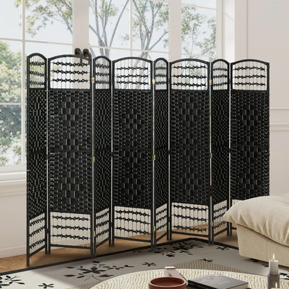 8 Panel Folding Room Divider, Portable Privacy Screen, Black Room Dividers at Gallery Canada