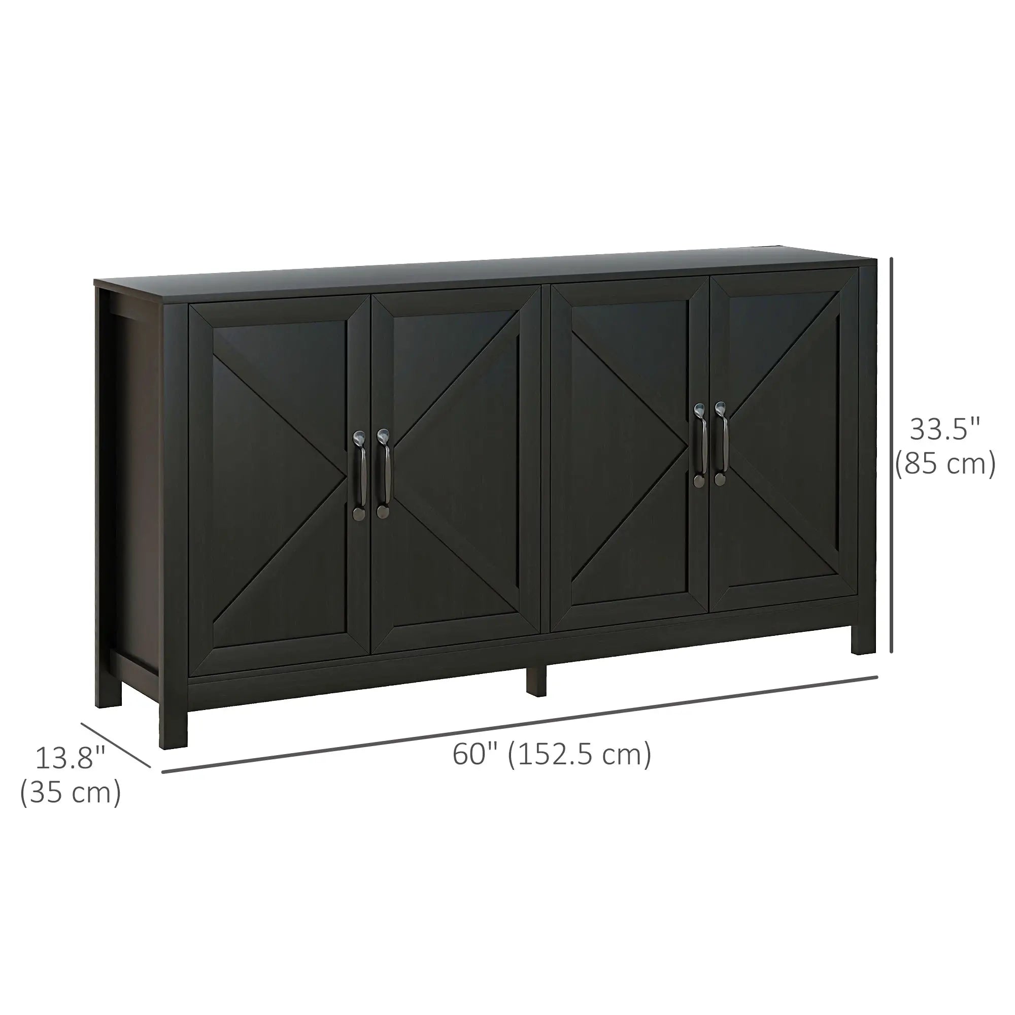 Sideboard Buffet, Storage Cabinet, TV Stand for 65 Inches, Black Oak Bar Cabinets at Gallery Canada