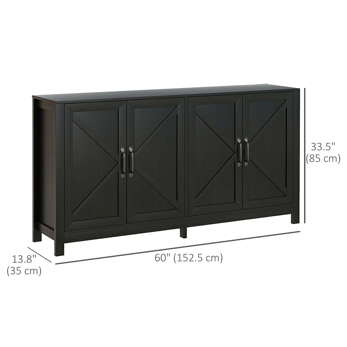 Sideboard Buffet, Storage Cabinet, TV Stand for 65 Inches, Black Oak Bar Cabinets at Gallery Canada
