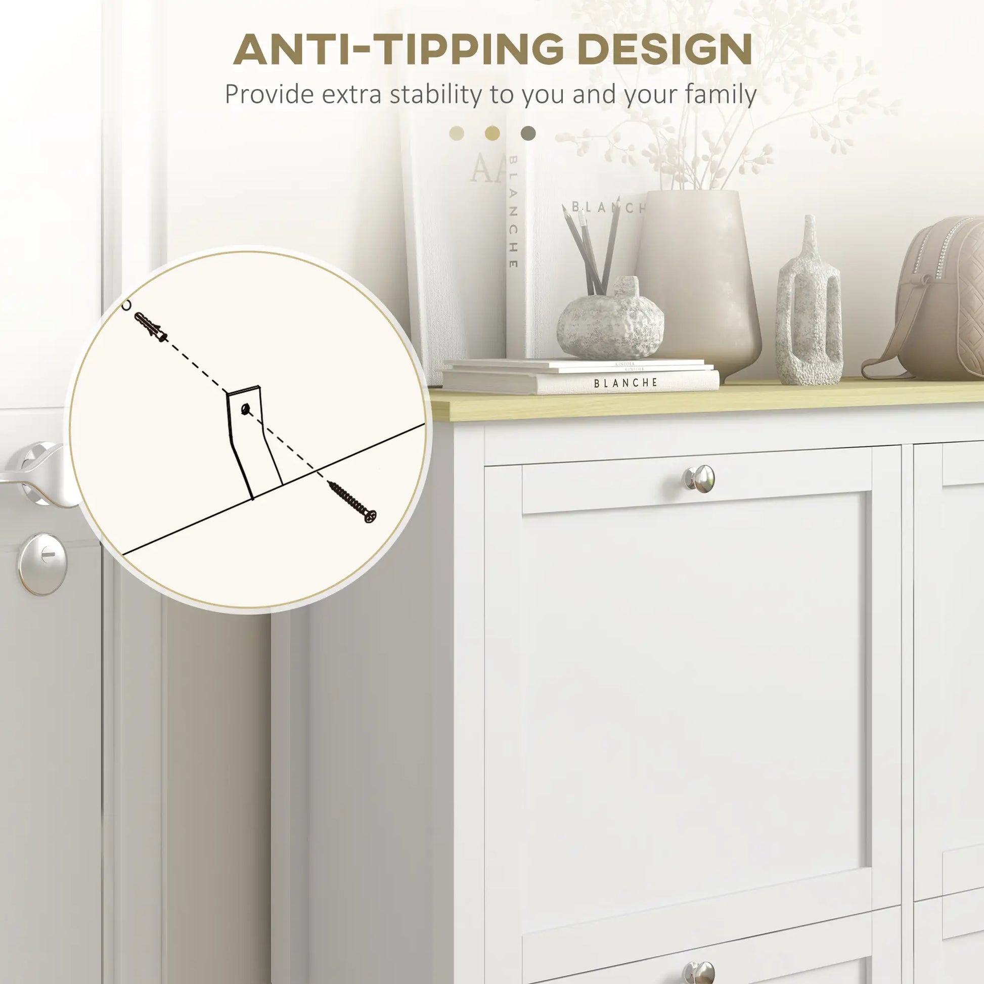 Shoe Storage Cabinet, 4 Flip Drawers, Adjustable Shelves, Holds 20 Pairs, White Shoe Storage Cabinets & Racks at Gallery Canada