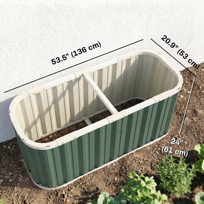Galvanized Raised Garden Bed, Deep Rot Planter Box, 5' x 2' x 2', Light Green Galvanized Planter Boxes at Gallery Canada