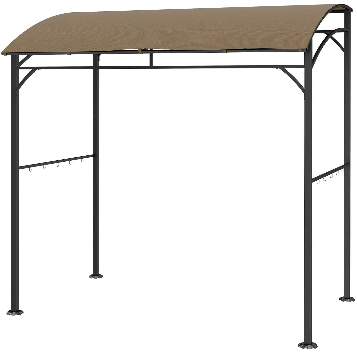 7' x 5' Garden Grill Canopy, Steel Frame with Hooks, Dark Coffee BBQ Grill Gazebos Dark Coffee at Gallery Canada