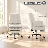 Chaise de bureau en molleton Teddy, fauteuil de direction, blanc crème, blanc crème