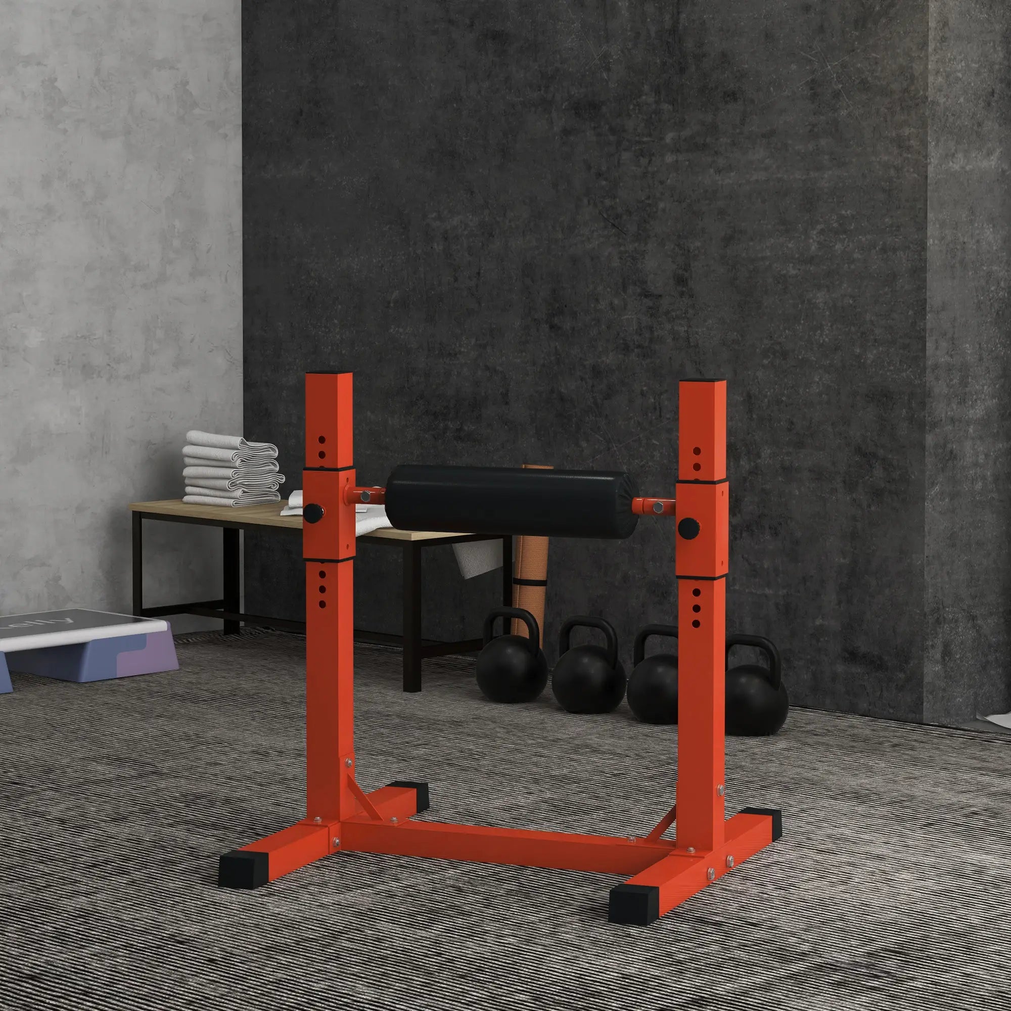 Bulgarian Split Squat Stand, 12-Level Adjustable, Red Squat Machine at Gallery Canada