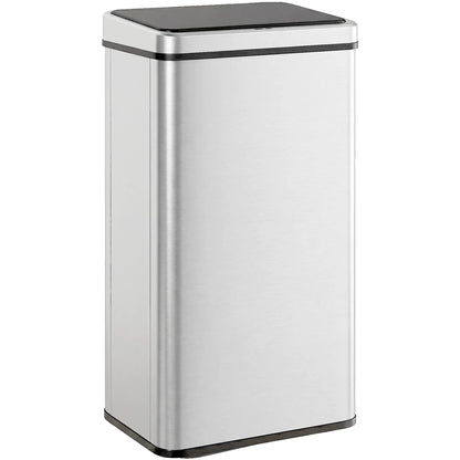 13.2 Gallon Automatic Garbage Can, Soft Close Lid, Touchless Trash Can Household Supplies Silver, Black at Gallery Canada