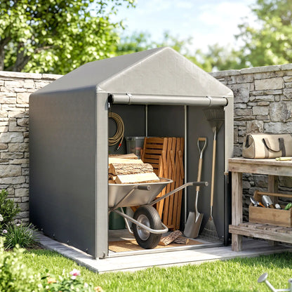 4x6ft Outdoor Storage Shed Tent, Portable with Roll-up Door Sheds at Gallery Canada