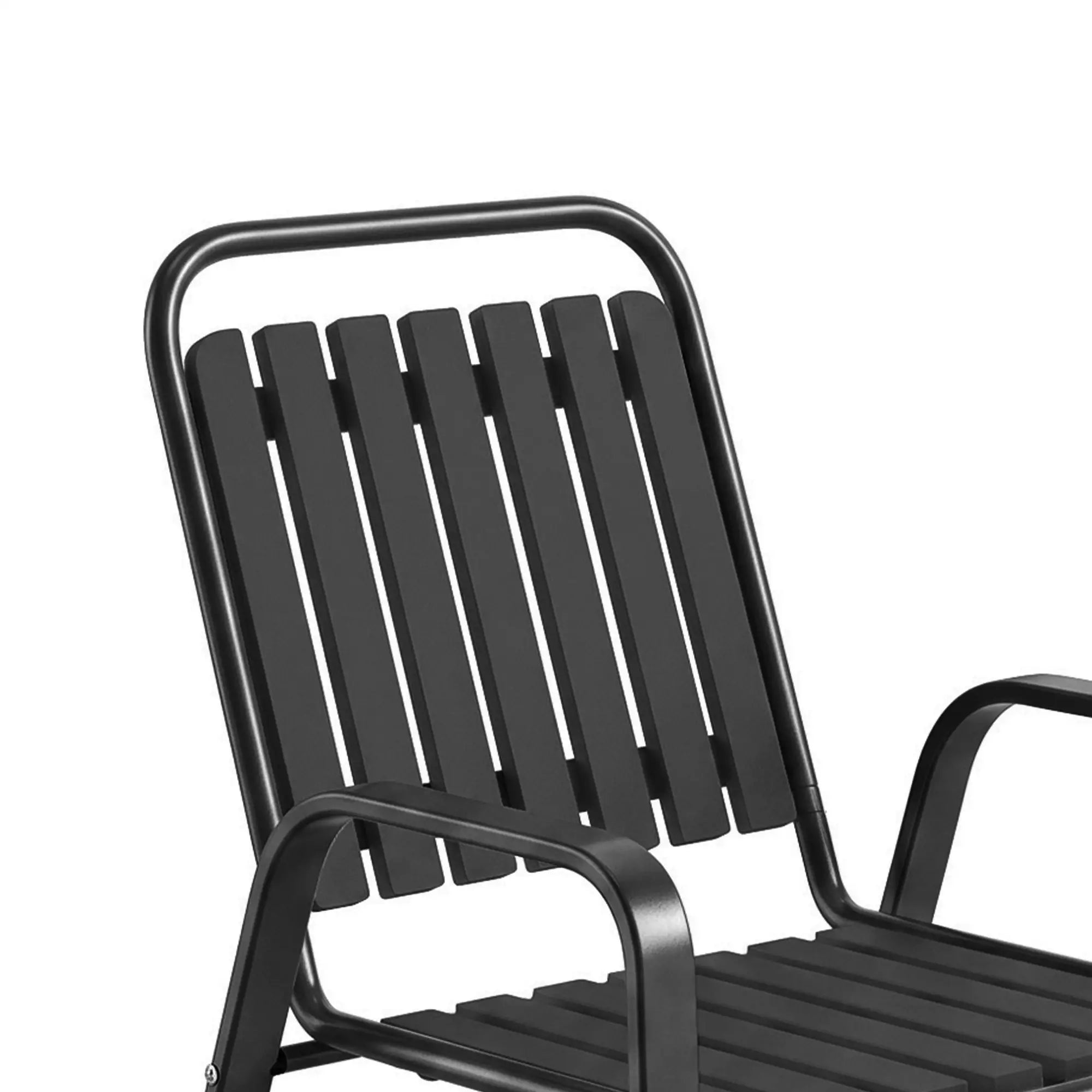 Stackable Outdoor Dining Chairs Set Of 2, Black Patio Chairs at Gallery Canada
