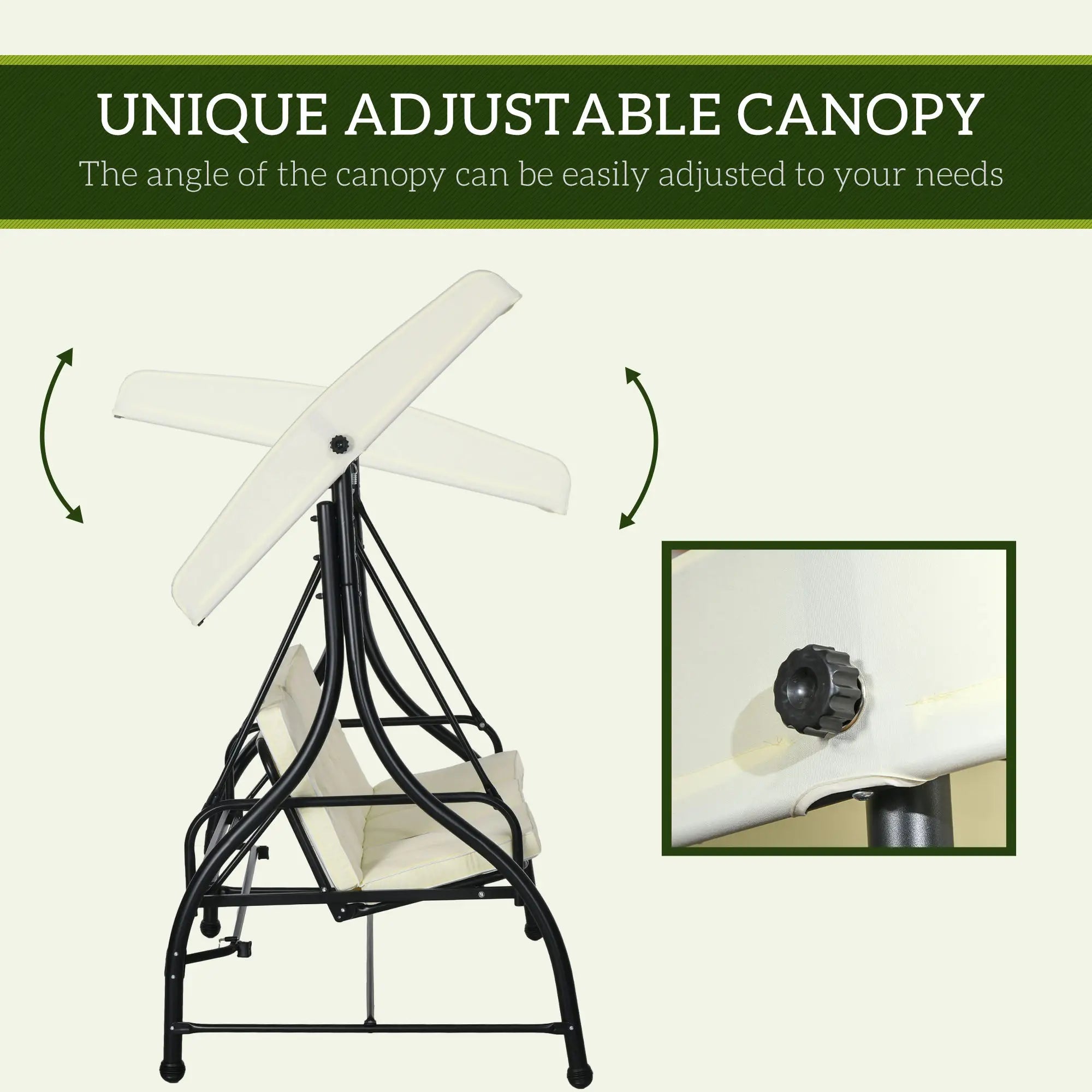 Convertible Patio Swing Bed with Canopy, 3 Seater, White Porch Swings with Canopy at Gallery Canada