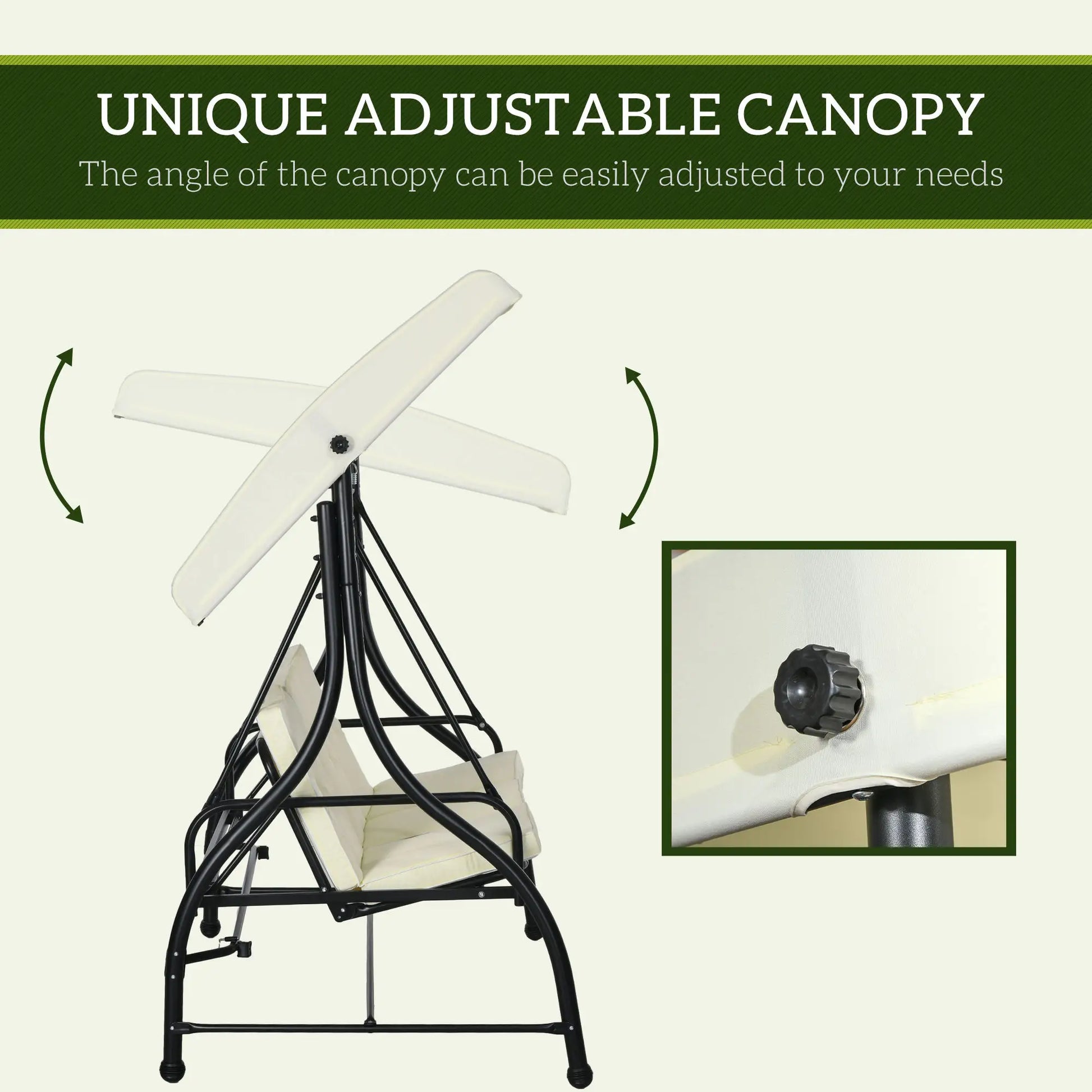 Convertible Patio Swing Bed with Canopy, 3 Seater, White Porch Swings with Canopy at Gallery Canada