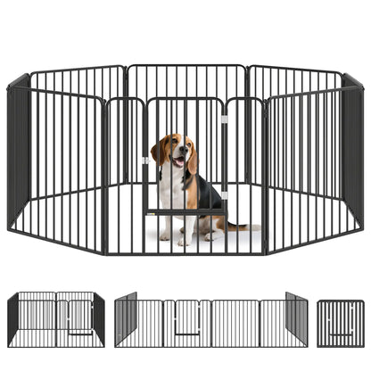 Outdoor Dog Fence, 8 Panels 31.5" Height, Steel Pet Exercise Pen Houses, Kennels & Pens at Gallery Canada