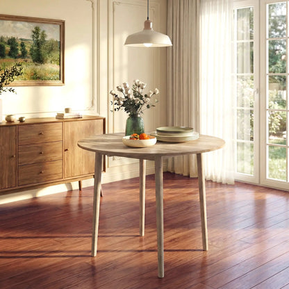 Round Folding Dining Table, Drop Leaf Kitchen Table, Wood Legs, Oak Dining Tables at Gallery Canada