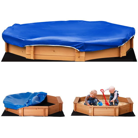 Kids Sandbox with Cover, Seat, 55" x 55" x 8.5", Red Sandboxes & Accessories Red, Blue at Gallery Canada
