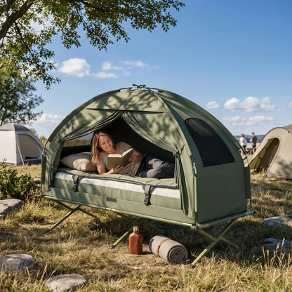 Portable Hiking Tent Camping Bed Cot Combo with Sleep Bag Mattress Camping Tents at Gallery Canada
