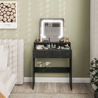 Makeup Vanity Desk with Mirror, LED Lights, Drawers, Black Dressing & Vanity Tables at Gallery Canada