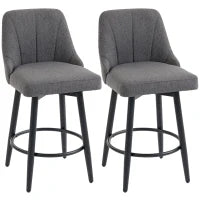 Swivel Bar Stools Set of 2, Counter Height, Dark Grey