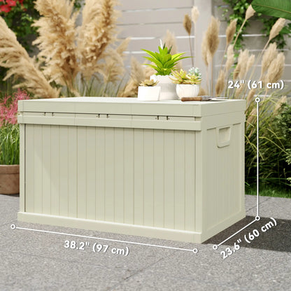 70 Gallon Resin Deck Box, Waterproof Outdoor Storage Container Patio Storage Boxes at Gallery Canada