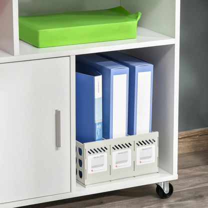 Lateral Filing Cabinet, Open Shelf, Mobile with Wheels, Lockable Drawer, White Office Cabinets & Cupboards at Gallery Canada