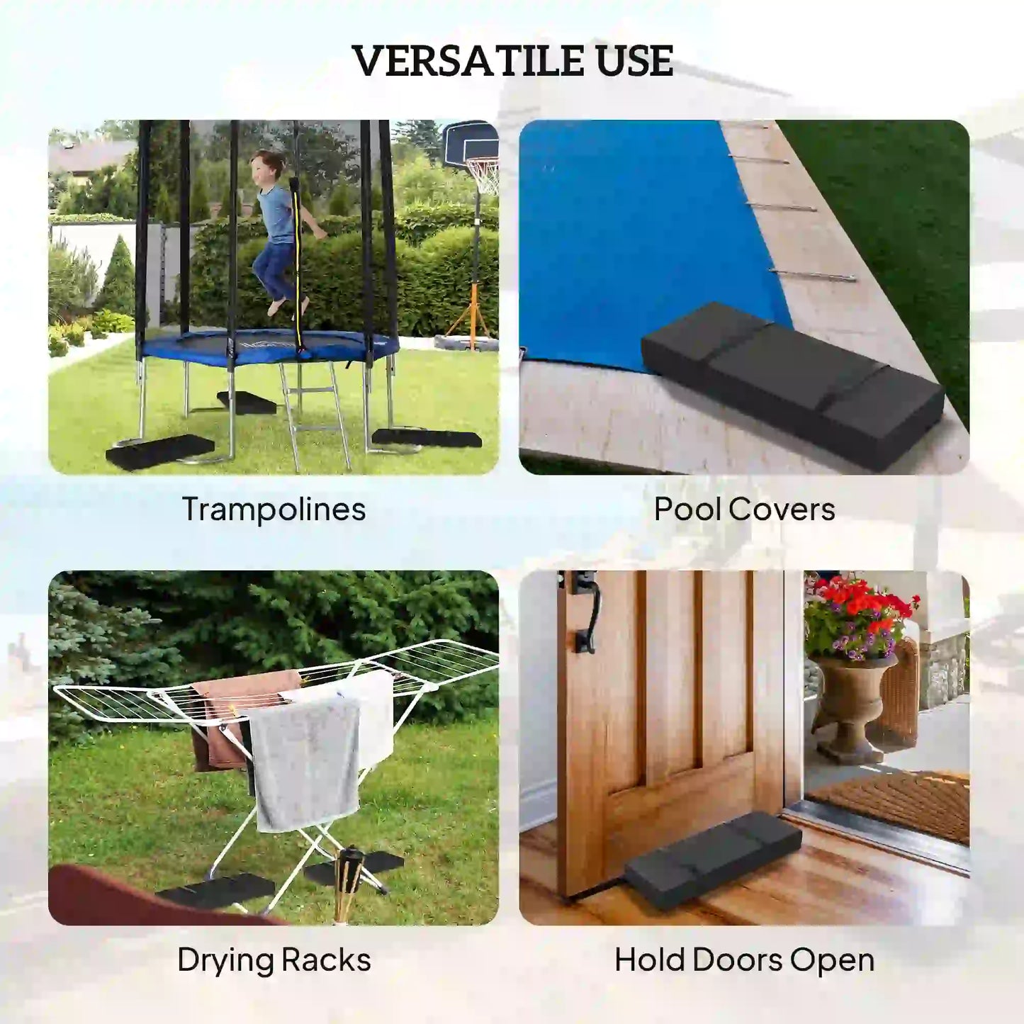 4PCS Patio Umbrella Base Weight Bag, 33 lbs, Black Umbrella Bases at Gallery Canada