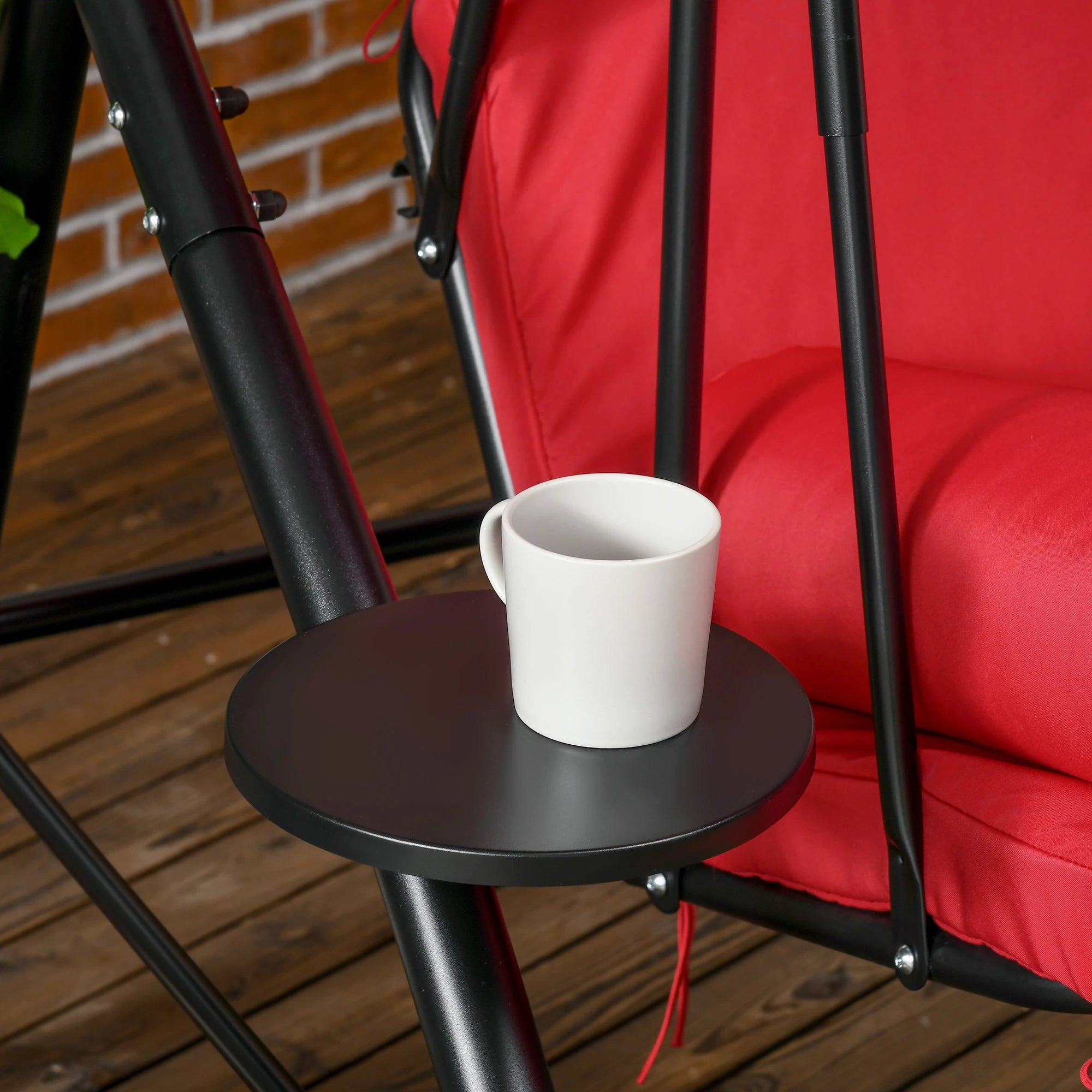 3-Seat Outdoor Swing Chair, Convertible Flat Bed, Adjustable Canopy, Removable Cushion Porch Swings with Canopy at Gallery Canada