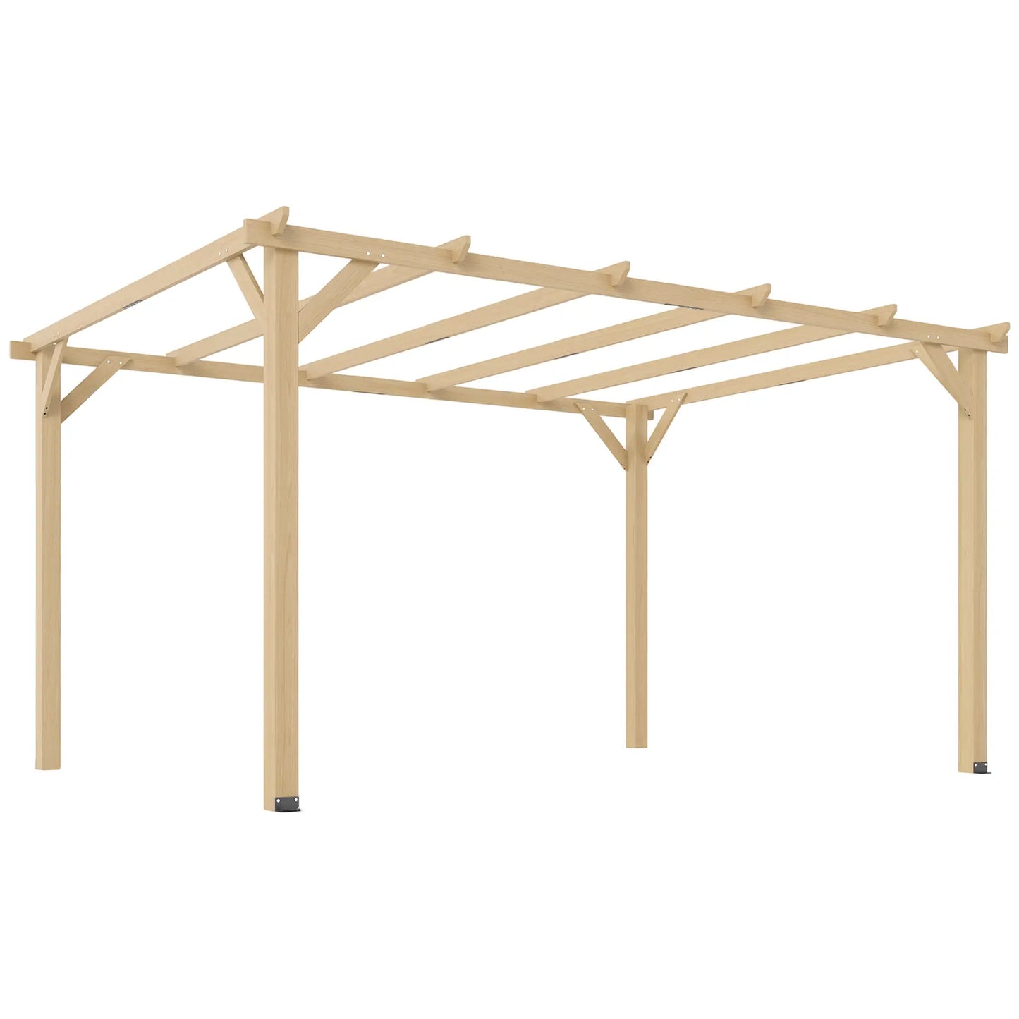 10' x 13' Wooden Pergola, Outdoor Gazebo Trellis, Concrete Anchors Pergolas at Gallery Canada