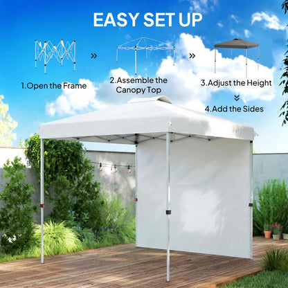 8 x 8 ft Pop Up Canopy, With Sidewall, Carry Bag, Sand Bags, White Pop Up Canopies at Gallery Canada