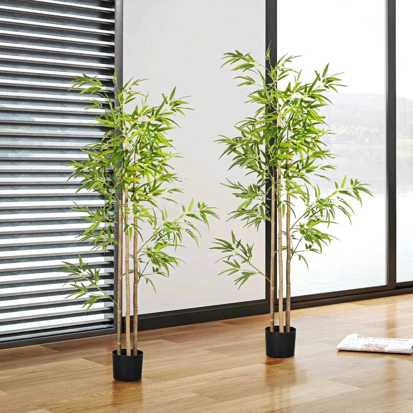 Set of 2 6ft Artificial Bamboo Tree, Indoor with Pot, Home Office Decor Artificial Trees at Gallery Canada