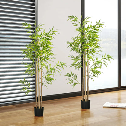 Set of 2 6ft Artificial Bamboo Tree, Indoor with Pot, Home Office Decor Artificial Trees at Gallery Canada