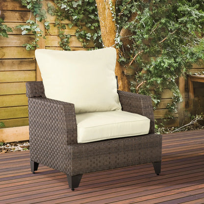 Patio Chair Cushions, Thick Deep Seat with Back Cushion, Cream White Patio Chair Cushions at Gallery Canada