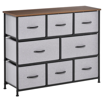 8-Drawer Dresser, 3-Tier Fabric, Steel Frame, Wooden Top, Grey Storage Cabinets Grey at Gallery Canada