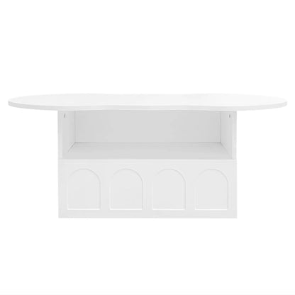 Coffee Table with Drawer, Open Storage, 39.5" L x 23.5" W x 15" H, White Coffee Tables White at Gallery Canada