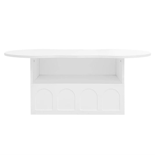 Coffee Table with Drawer, Open Storage, 39.5" L x 23.5" W x 15" H, White Coffee Tables White at Gallery Canada